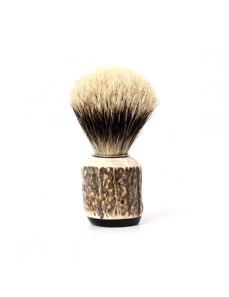 Shaving Brush / Deer Antler / White European