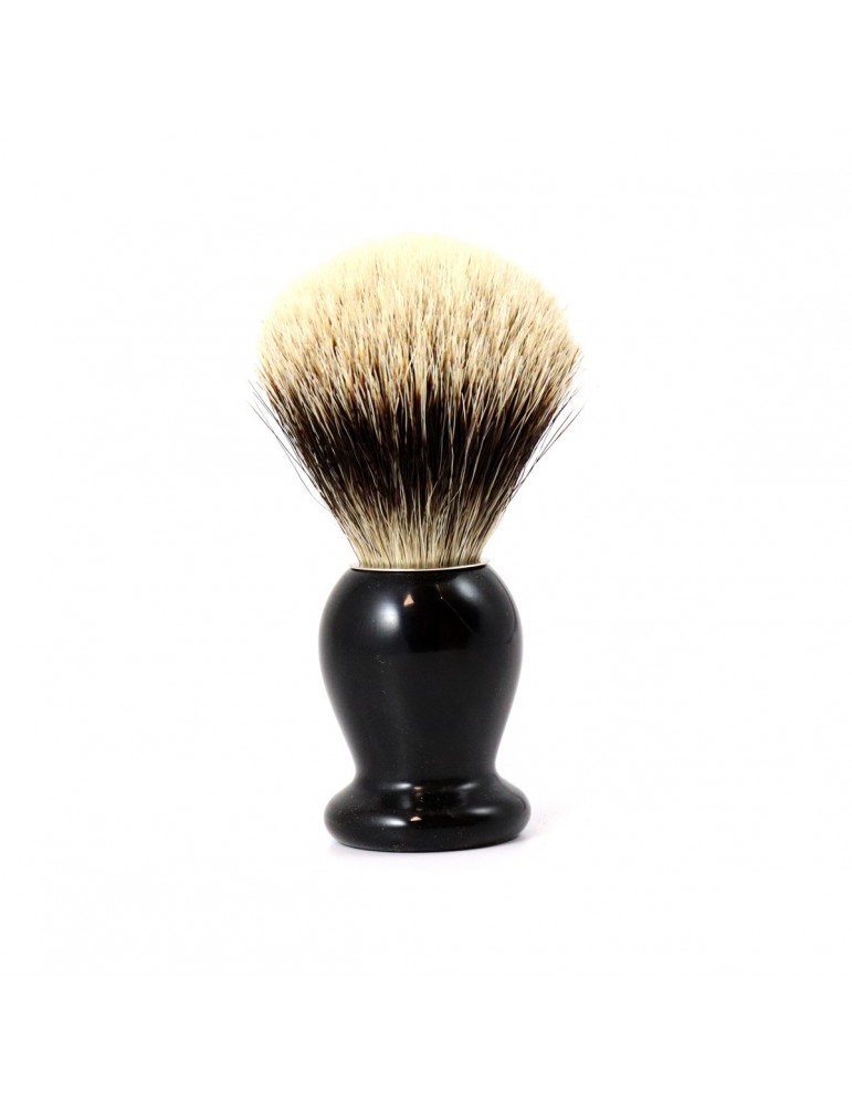 Shaving Brush / Black Horn / White European